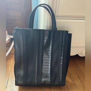 French Connection black faux leather tote. Excellent condition. Used once